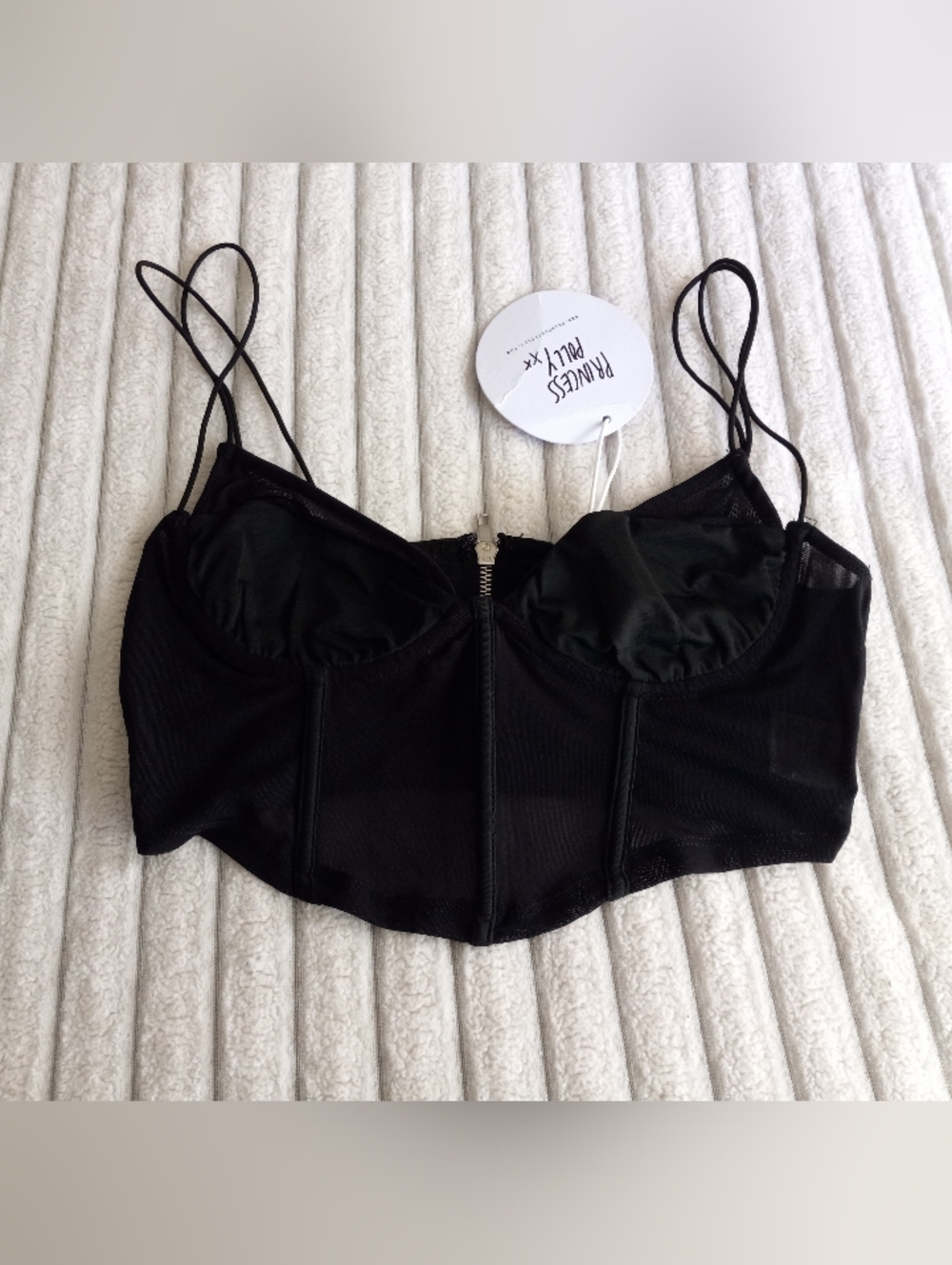 NWT Princess Polly Black Bustier Crop Top